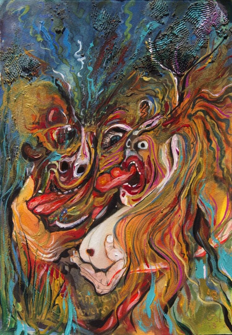 Painting called Ancient Lovers