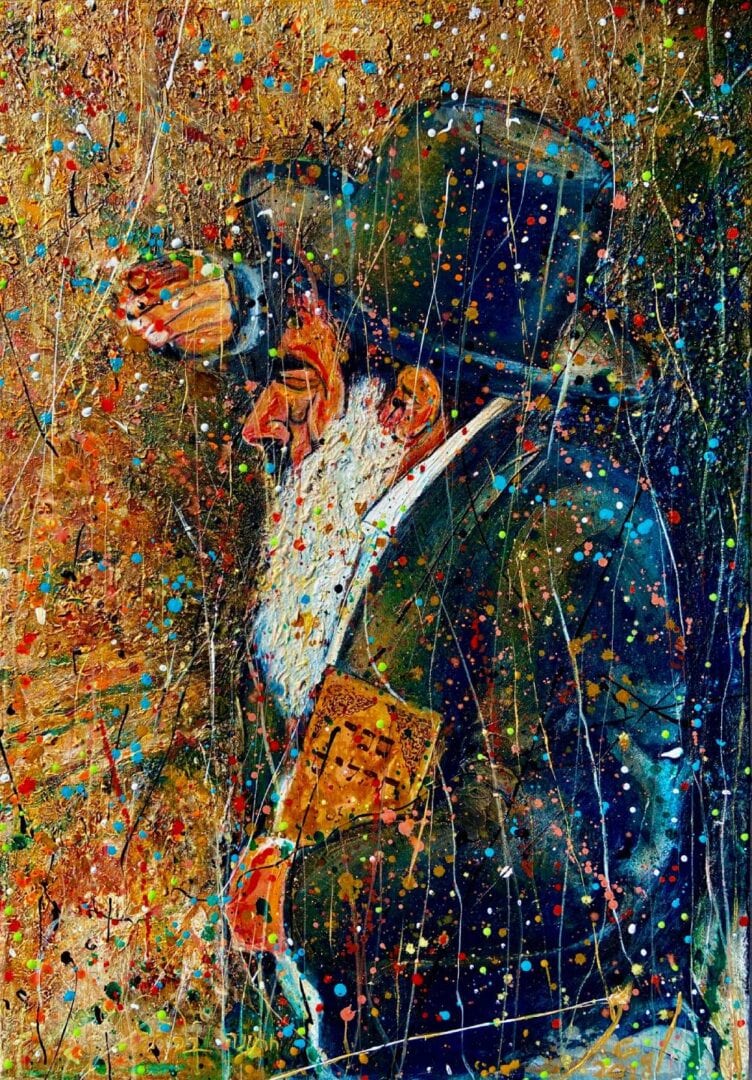 Colorful painting of a man in a top hat