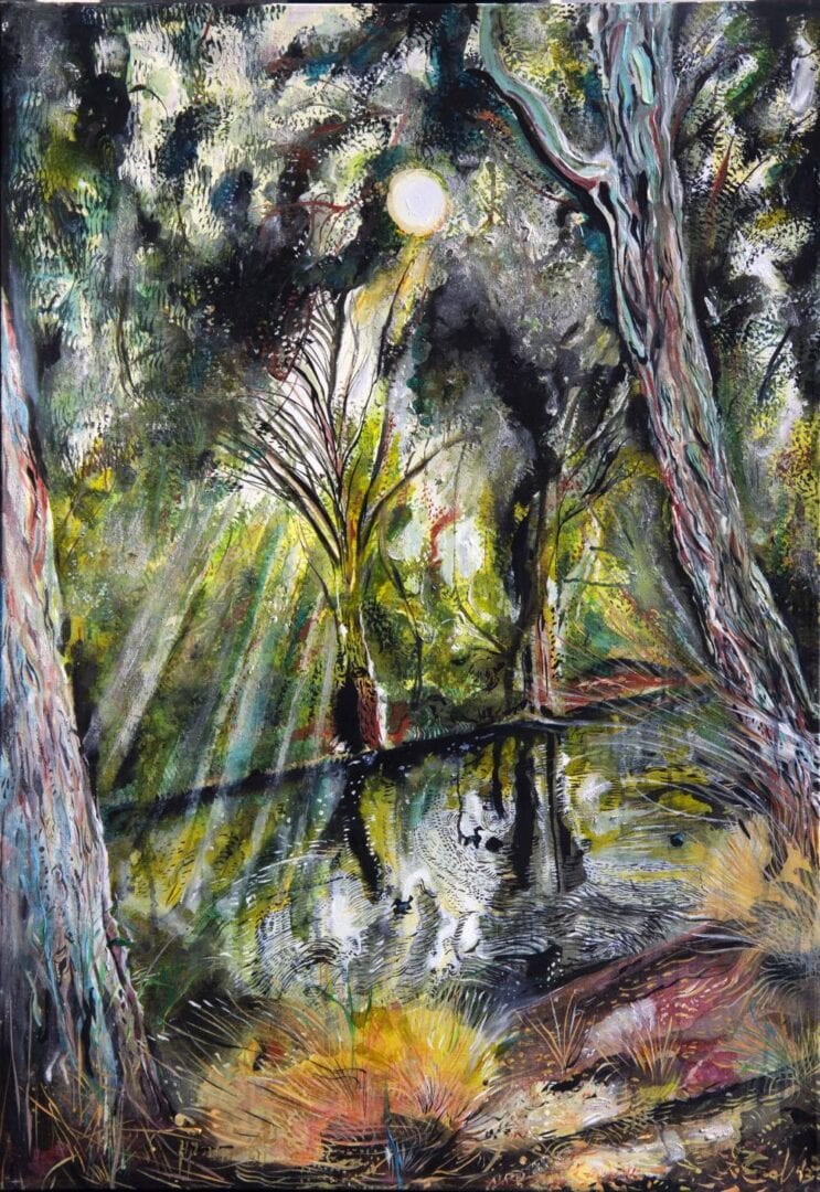 Painting called Yarkon River Tel Aviv